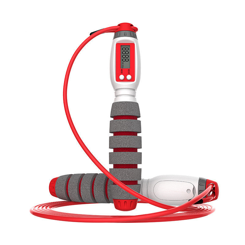 Electronic counting jump rope for fitness training