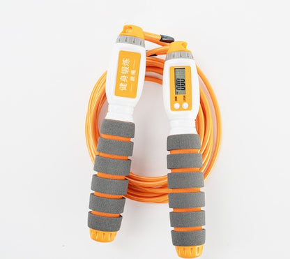 Electronic counting jump rope for fitness training