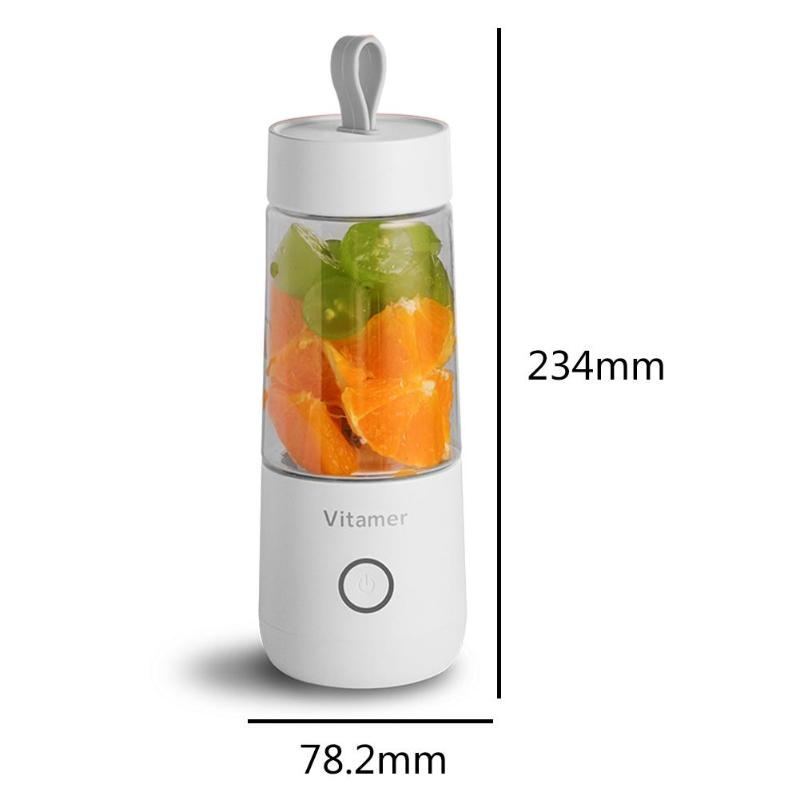 Bärbar Blender Juicer Elektrisk USB Uppladdningsbar, 350 ml