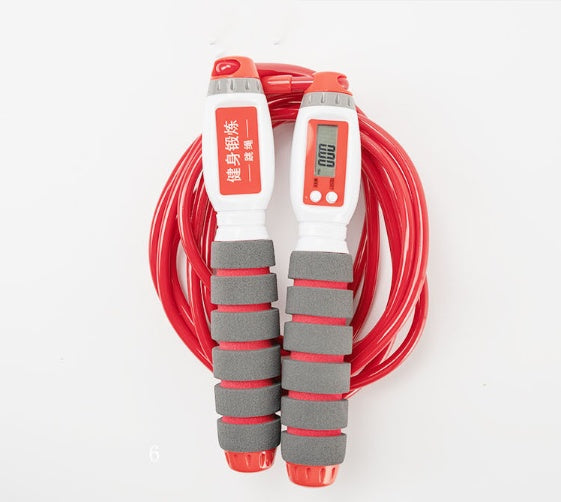 Electronic counting jump rope for fitness training