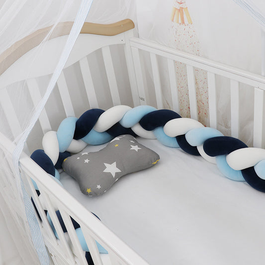 Baby Bed Bumper – Braided Knot Cushion for Crib, Protection and Room Decor