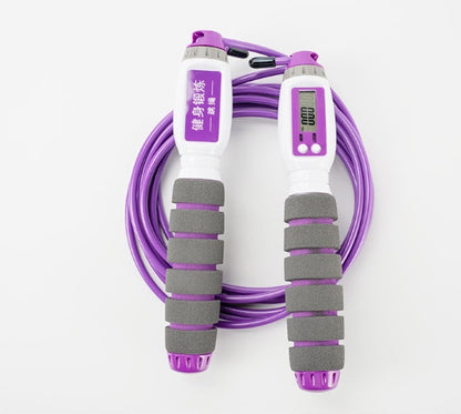 Electronic counting jump rope for fitness training