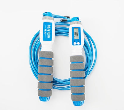 Electronic counting jump rope for fitness training