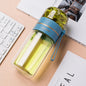 Glass water bottle with tea infuser filter, leak proof water bottle