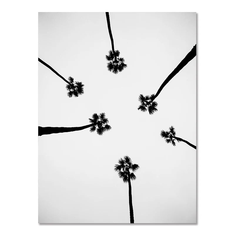 Nordic modern black &amp; white coastal landscape wall art