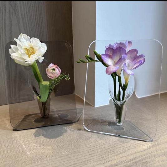 Transparent Acrylic Vase – Flower Container for Home and Hotel Decoration